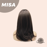 JBEXTENSION Peluca marrón fría con corte Bob corto de 16 pulgadas con flequillo FEDERICA