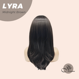 JBEXTENSION 18 Inches Midnight Brown(Black/Brown) Wig with Bangs LYRA MIDNIGHT BROWN