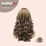 JBEXTENSION 18 Inches Dark Caramel Deep Curly Pre-Cut Arc Snowflake Lace Frontlace Glueless Wig ILARIA ARC - DARK CARAMEL【 BENDY EAR TABS 】