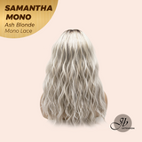 JBEXTENSION SAMANTHA MONO Full Monofilament Handmade Full Lace Full Hand Tied Wig 17 Inches Ash Blonde Mono Lace Handmade Futura Fiber Wig with Anti-slip Silicone Strips Glueless Wig SAMANTHA MONO ASH BLONDE【BENDY EAR TABS】
