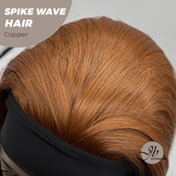 JBEXTENSION 24 Inches Long Curly Hair Copper Headband Wig SPIKE WAVE HAIR - COPPER