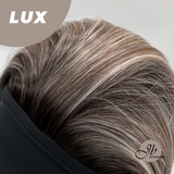 JBEXTENSION 22 Inches Medium Brown Base with Silver Blonde Ombre Highlights Headband Wig LUX