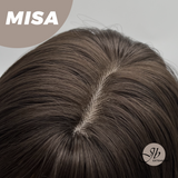 JBEXTENSION Peluca marrón fría con corte Bob corto de 16 pulgadas con flequillo FEDERICA