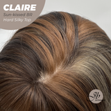 JBEXTENSION 22 Inches Scalpiana Sun-Kissed Brown 3.5X4 Hard Silky Top Natural Scalp Effect Women Wig with Bangs CLAIRE SILKY TOP - SUN KISSED BROWN