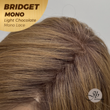 JBEXTENSION BRIDGET MONO Monofilament Handmade Wig 6X5 Full Monofilament Hand Tied Top Wig 15 Inches Light Chocolate Mono Lace Wig With Anti-slip Silicone Strips Glueless Wig BRIDGET MONO LIGHT CHOCOLATE【BENDY EAR TABS】