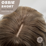 JBEXTENSION 14 Inches Scalpiana Wave Silver Sand Blonde 3.5X4 Hard Silky Top Natural Scalp Effect Wig with Bangs OSSIE SHORT - SILVER SAND BLONDE