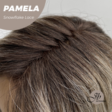 JBEXTENSION 18 Inches Curly Smog Ash Grey Pre-Cut Side Part Snowflake Lace Frontlace Glueless Wig PAMELA SNOWFLAKE【BENDY EAR TABS】