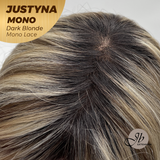 JBEXTENSION JUSTYNA MONO Monofilament Handmade Wig 6X5 Full Monofilament Hand Tied Top Wig 13 Inches Dark Blonde Mono Lace Wig with Anti-slip Silicone Strips Glueless Wig JUSTYNA MONO - DARK BLONDE【BENDY EAR TABS】