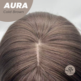 JBEXTENSION 26 Inches Long Cold Brown Wig with Bangs AURA COLD BROWN