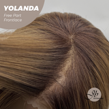 JBEXTENSION 18 Inches Brown Curly Lace Front Wig.Pre Plucked HD Transparent Lace Frontal Glueless Wig YOLANDA