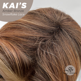 JBEXTENSION 18 Inches Amber Bronze Pre-Cut Snowflake Lace Frontlace Glueless Wig KAI'S AMBER BRONZE【PERMATEASE】【BENDY EAR TABS】- M/L