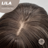 JBEXTENSION 20 Inches Scalpiana Coffee Cream Wolf Cut 3.5X4 Hard Silky Top Natural Scalp Effect Wig With Bangs LILA COFFEE CREAM