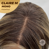 JBEXTENSION CLAIRE MONO Partial Monofilament Wig 22 Inches Hazelnut Curly Partial Mono Lace Glueless Wig CLAIRE MONO HAZELNUT【BENDY EAR TABS】