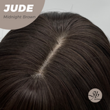 JBEXTENSION 28 Inches Long Curly Midnight Brown(Black/Brown) Wig with Bangs JUDE MIDNIGHT BROWN