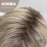 JBEXTENSION 12 Inches Mix Blonde Pre-Cut T Part Snowflake Lace Frontlace Glueless Wig KIMBA【BENDY EAR TABS】