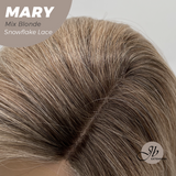 JBEXTENSION 14 Inches Mix Blonde Pre-Cut Side Part Snowflake Lace Frontlace Glueless Wig MARY MIX BLONDE【BENDY EAR TABS】