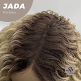 JBEXTENSION 18 Inches Deep Curly Blonde Pre-Cut Side Part Frontlace Glueless Black Sapphire Wig JADA