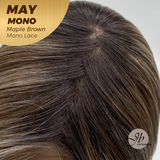 JBEXTENSION MAY MONO Monofilament Handmade Wig 6X5 Full Monofilament Hand Tied Top Wig 14 Inches Maple Brown Mono Lace Wig with Anti-slip Silicone Strips Glueless Wig MAY MONO - MAPLE BROWN【BENDY EAR TABS】