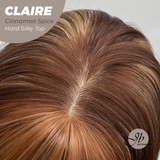 JBEXTENSION 22 Inches Scalpiana Cinnamon Spice 3.5X4 Hard Silky Top Natural Scalp Effect Women Wig with Bangs CLAIRE SILKY TOP - CINNAMON SPICE