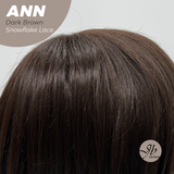 JBEXTENSION 10 Inches Dark Brown Pre-Cut Side Part Snowflake Lace Frontlace Glueless Wig ANN DARK BROWN【BENDY EAR TABS】