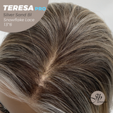 [PRE-ORDER] JBEXTENSION 18 Inches Silver Sand Blonde Pre-Cut 13X6 Free Part Snowflake Lace Frontlace Glueless Wig TERESA PRO - SILVER SAND BLONDE【BENDY EAR TABS】