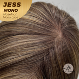 JBEXTENSION JESS MONO Monofilament Handmade Wig 6X5 Full Monofilament Hand Tied Top Wig 10 Inches Hazelnut Mono Lace Wig With Anti-slip Silicone Strips Glueless Wig JESS MONO HAZELNUT【BENDY EAR TABS】