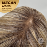 JBEXTENSION MEGAN MONO Full Monofilament Handmade Full Lace Full Hand Tied Wig 13 Inches Mix Blonde Mono Lace Handmade Futura Fiber Wig with Anti-slip Silicone Strips Glueless Wig MEGAN MONO - MIX BLONDE【BENDY EAR TABS】