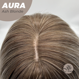 JBEXTENSION 26 Inches Long Ash Blonde Wig with Bangs AURA ASH BLONDE
