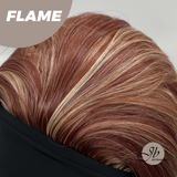 JBEXTENSION 24 Inches Curly Copper Auburn with Blonde Highlights Headband Wig FLAME