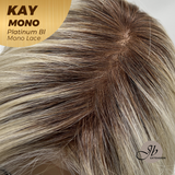 JBEXTENSION KAY MONO Full Monofilament Handmade Full Lace Full Hand Tied Wig 19 Inches Platinum Blonde Mono Lace Handmade Futura Fiber Wig with Anti-slip Silicone Strips Glueless Wig KAY MONO - PLATINUM BLONDE【BENDY EAR TABS】