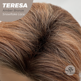 JBEXTENSION 18 Inches Amber Bronze Pre-Cut Snowflake Lace Frontlace Glueless Wig TERESA AMBER BRONZE【PERMATEASE】【BENDY EAR TABS】- M/L