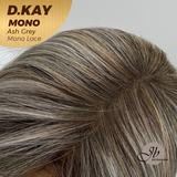 JBEXTENSION D.KAY MONO Partial Monofilament Wig 18 Inches Ash Grey Partial Mono Lace Glueless Women Fashion Wig D.KAY MONO ASH GREY【BENDY EAR TABS】