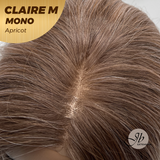 JBEXTENSION CLAIRE MONO Partial Monofilament Wig 22 Inches Apricot Curly Partial Mono Lace Glueless Wig CLAIRE MONO APRICOT【BENDY EAR TABS】
