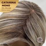 JBEXTENSION CATARINA MONO Full Monofilament Handmade Full Lace Full Hand Tied Wig 13 Inches Mix Blonde Mono Lace Handmade Futura Fiber Wig with Anti-slip Silicone Strips Glueless Wig CATARINA MONO MIX BLONDE【BENDY EAR TABS】