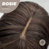 JBEXTENSION 16 Inches Brown Curly Women Pre-Cut Frontlace Glueless Wig with Bangs ROSIE BROWN