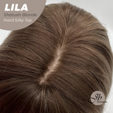 JBEXTENSION 20 Inches Scalpiana Shatush Blonde Wolf Cut 3.5X4 Hard Silky Top Natural Scalp Effect Wig With Bangs LILA SHATUSH BLONDE