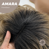JBEXTENSION 22 Inches Mix Blonde Pre-Cut Side Part Frontlace Glueless Black Sapphire Wig AMARA