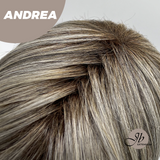 JBEXTENSION 18 Inches Ash Grey Wig with Bangs Women Fashion Full Machine Wig ANDREA【PERMATEASE】