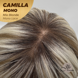 JBEXTENSION CAMILLA MONO Monofilament Handmade Wig 6X5 Full Monofilament Hand Tied Top Wig 20 Inches Mix Blonde Mono Lace Wig With Anti-slip Silicone Strips Glueless Wig CAMILLA MONO MIX BLONDE【BENDY EAR TABS】