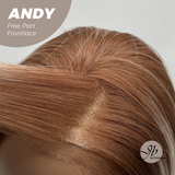 JBEXTENSION 27 Inches Long Straight Bronze Pre-Cut Free Part Frontlace Glueless Wig ANDY