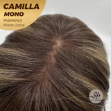 JBEXTENSION CAMILLA MONO Monofilament Handmade Wig 6X5 Full Monofilament Hand Tied Top Wig 20 Inches Hazelnut Mono Lace Wig With Anti-slip Silicone Strips Glueless Wig CAMILLA MONO HAZELNUT【BENDY EAR TABS】