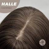 JBEXTENSION 27 Inches Long Wave Cold Brown Wig with Bangs HALLE COLD BROWN