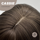 JBEXTENSION 19 Inches Long Cold Brown Wig with Bangs CASSIE COLD BROWN