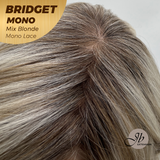 JBEXTENSION BRIDGET MONO Monofilament Handmade Wig 6X5 Full Monofilament Hand Tied Top Wig 15 Inches Mix Blonde Mono Lace Wig With Anti-slip Silicone Strips Glueless Wig BRIDGET MONO MIX BLONDE【BENDY EAR TABS