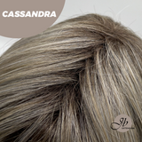 JBEXTENSION 18 Inches Ash Blonde White Wig with Bangs Women Fashion Full Machine Wig CASSANDRA【PERMATEASE】