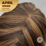 [PRE-ORDER] JBEXTENSION APRIL MONO Monofilament Handmade Wig 6X5 Full Monofilament Hand Tied Top Wig 18 Inches Caramel Mono Lace Wig With Anti-slip Silicone Strips Glueless Wig APRIL MONO CARAMEL【BENDY EAR TABS】