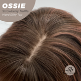 JBEXTENSION 22 Inches Scalpiana Long Wave Strawberry Truffle 3.5X4 Hard Silky Top Natural Scalp Effect Wig with Bangs OSSIE STRAWBERRY TRUFFLE