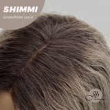 JBEXTENSION 21 Inches Ash Grey Deep Curly Pre-Cut Side Part Snowflake Lace Frontlace Black Sapphire Glueless Wig SHIMMI - BLACK SAPPHIRE【BENDY EAR TABS】