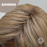 JBEXTENSION 17 Inches Peach Blonde Curly Women Fashion Full Machine Wig SANDRA【PLUS PERMATEASE】【BENDY EAR TABS】