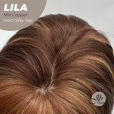 JBEXTENSION 20 Inches Scalpiana Mix Copper Wolf Cut 3.5X4 Hard Silky Top Natural Scalp Effect Wig With Bangs LILA MIX COPPER